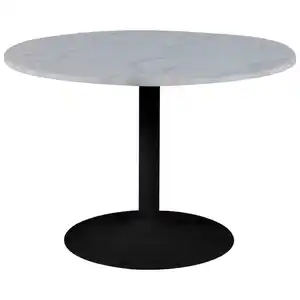 Livetastic Esstisch, Schwarz, Weiß, Metall, Stein, rund, Säule, rund, Bodenplatte, 110x75x110 cm, Esszimmer, Tische, Esstische, Esstische rund