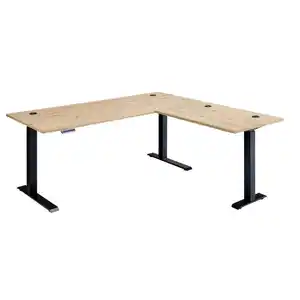 Mid.you Eckschreibtisch, Schwarz, Eiche Artisan, Metall, Holzwerkstoff, rechteckig, eckig, 177x72x185 cm, höhenverstellbar, Memoryschalter, Arbeitszimmer, Schreibtische, Eckschreibtische