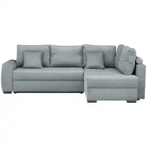 Stylife Ecksofa, Grau, Textil, 3-Sitzer, Füllung: Schaumstoffflocken, seitenverkehrt montierbar, L-Form, links montierbar, rechts montierbar, 265x182 cm, Hocker erhältlich, Rücken echt, Wohnzimmer
