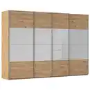 Bild 1 von Novel Schwebetürenschrank, Eiche Artisan, Seidengrau, Holzwerkstoff, 8 Fächer, 316x223x68 cm, Blauer Engel, Goldenes M, BQ - Bündnis für Qualität, Made in Germany, Typenauswahl,  umfangreiches Z