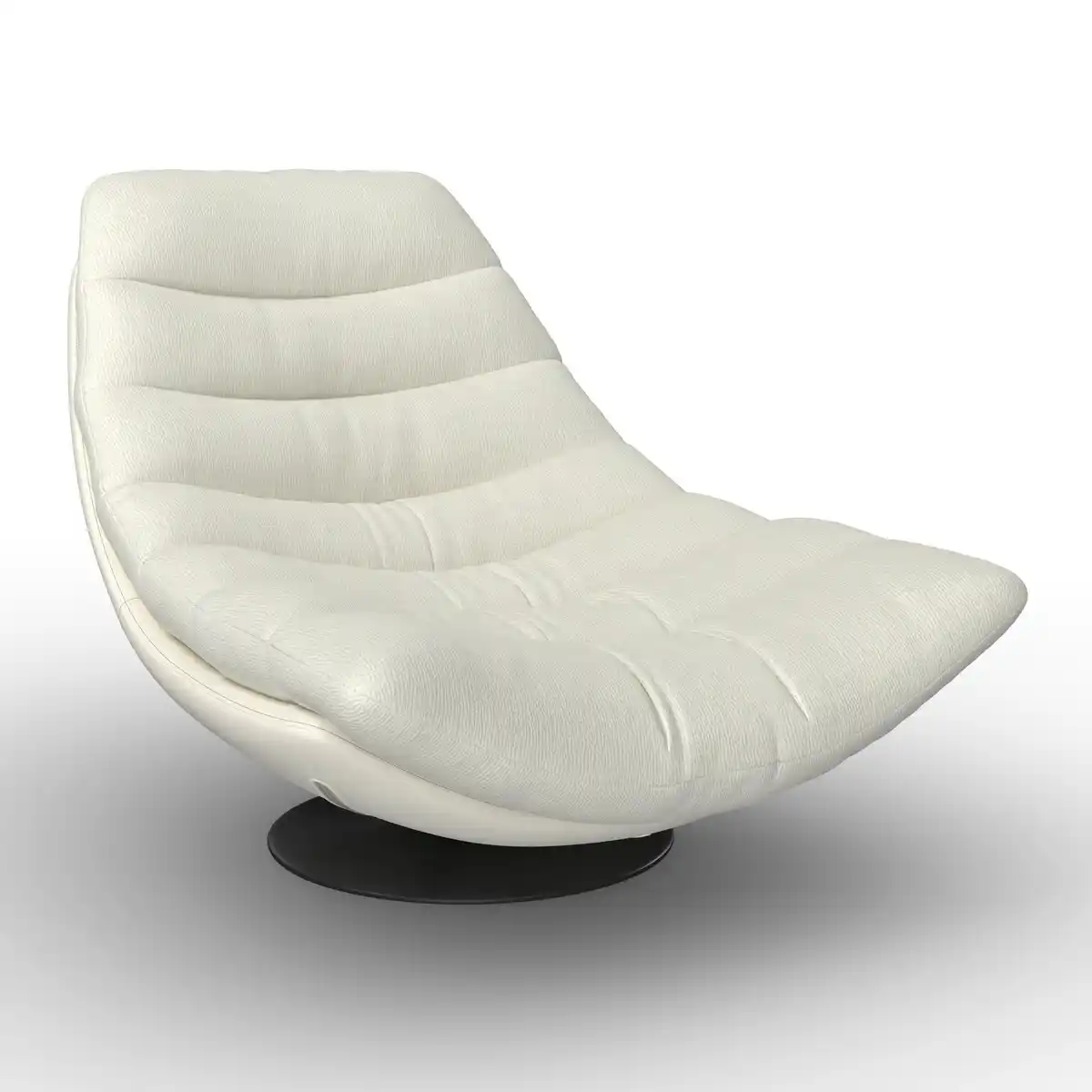 Bild 1 von Sessel Lena Weiß Struktursamt/Lederlook, Weiß