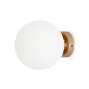 Wandleuchte Basic Form Weiß/Goldfarben max. 40 Watt Wandlampe, Weiß, Goldfarben