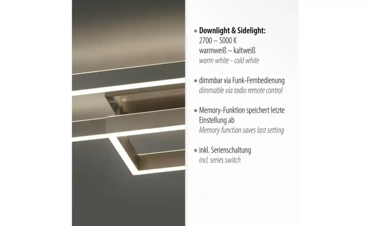 Bild 4 von Paul Neuhaus LED-Deckenleuchte, 2-flammig, Nickel-matt