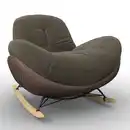 Bild 1 von Schaukelsessel Elea Braun Lederlook/Chenille, Braun