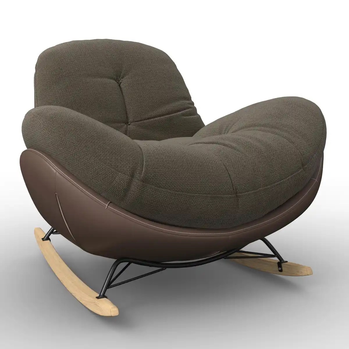 Bild 1 von Schaukelsessel Elea Braun Lederlook/Chenille, Braun