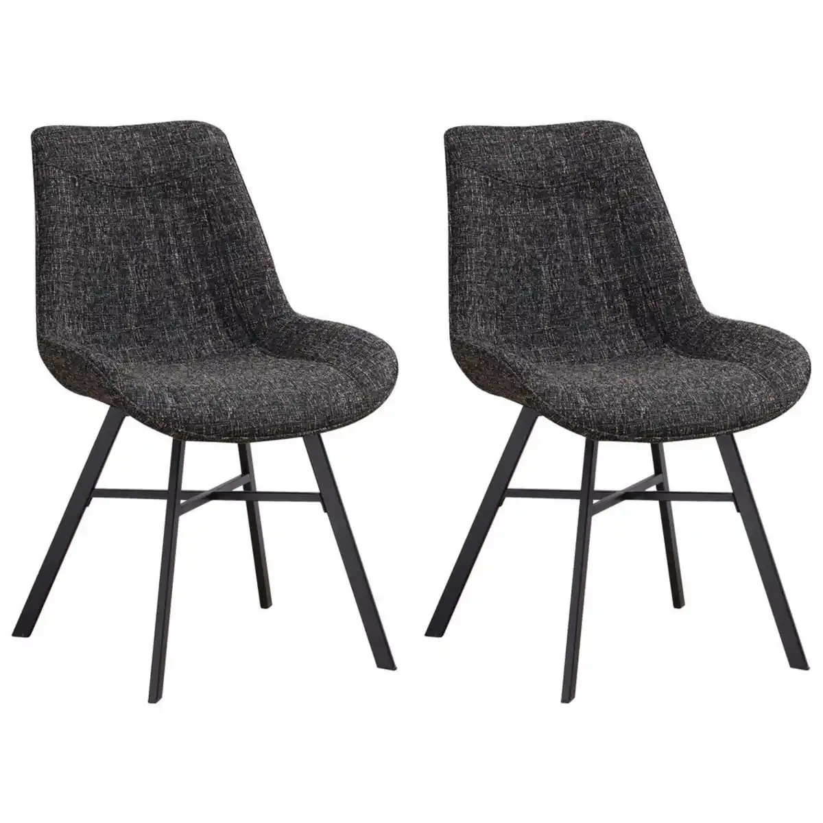 Bild 1 von Mid.you Stuhl-Set, Schwarz, Textil, Füllung: Schaumstoffflocken, A-Form, 53x87x63 cm, Esszimmer, Stühle, Esszimmerstühle, Esszimmerstühle-Set