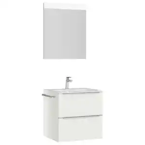 Nobilia Badezimmer, Weiß, Edelstahl, Metall, 2,2 Schubladen, F, 61 cm, Goldenes M, Made in Germany, Griffeauswahl, hängend, Zusatzausstattung erhältlich, Typenvielfalt, Badezimmer, Badmöbelsets &