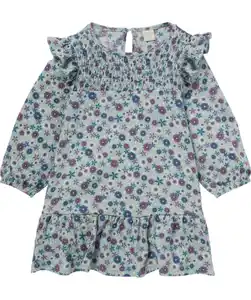 Kleid mit Smok-Effekt, grau