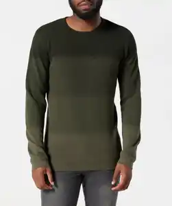 Feinstrickpullover mit Farbverlauf, Khaki