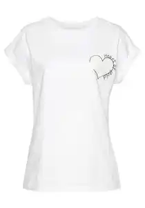 LASCANA T-Shirt mit glänzendem Print