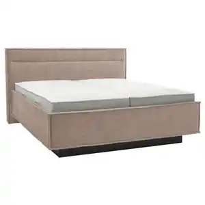 Musterring Polsterbett, Hellbraun, Textil, H2 + H4, 2-Zonen, Höhe ca. 22 cm, 180x200 cm, Dgm, Bezug abnehmbar/waschbar, für Hausstauballergiker geeignet, optimale Belüftung, verstellbare Lattenros