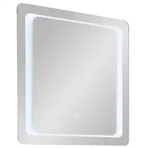 Xora Badezimmerspiegel Xora 374, Metall, Glas, rechteckig, 70x70x3 cm, Made in Germany, waagrecht montierbar, Badezimmer, Badezimmerspiegel, Badspiegel