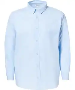 Einfarbiges Oxfordhemd, hellblau
