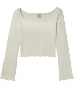Langarmshirt cropped, creme