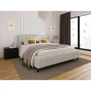 Chameo Polsterbett, Beige, Holz, Hainbuche, Schichtholz, 140x200 cm, Bettkasten, Lattenrost, gepolstertes Kopfteil, in verschiedenen Größen erhältlich, Schlafzimmer, Betten, Polsterbetten