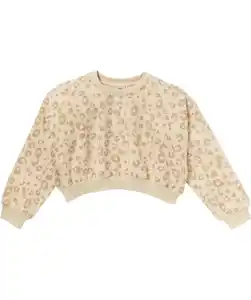 Sweatshirt cropped, natur gemustert