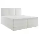 Bild 1 von Mid.you Boxspringbett, Weiß, Textil, H3 + H4, 7-Zonen, Höhe ca. 18 cm, 180x200 cm, Bettkasten, gepolstertes Kopfteil, Stoffauswahl, Topper durchgehend, Wendematratze mit unterschiedlichen Härtegra