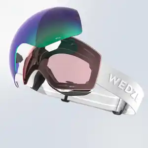 WEDZE Skibrille Snowboardbrille Kinder/Erwachsene Allwetter - G900 I weiss