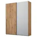 Bild 1 von Stylife Schwebetürenschrank, Grau, Eiche, Holzwerkstoff, 4 Fächer, 151x223x68 cm, Blauer Engel, Goldenes M, Made in Germany, Typenauswahl, Beimöbel erhältlich, umfangreiches Zubehör in verschied