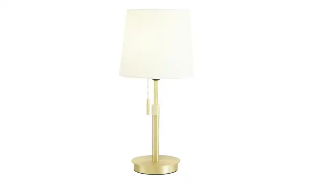 Bild 2 von Trio Tischleuchte, 1-flammig, messing-matt, Stoffschirm weiß