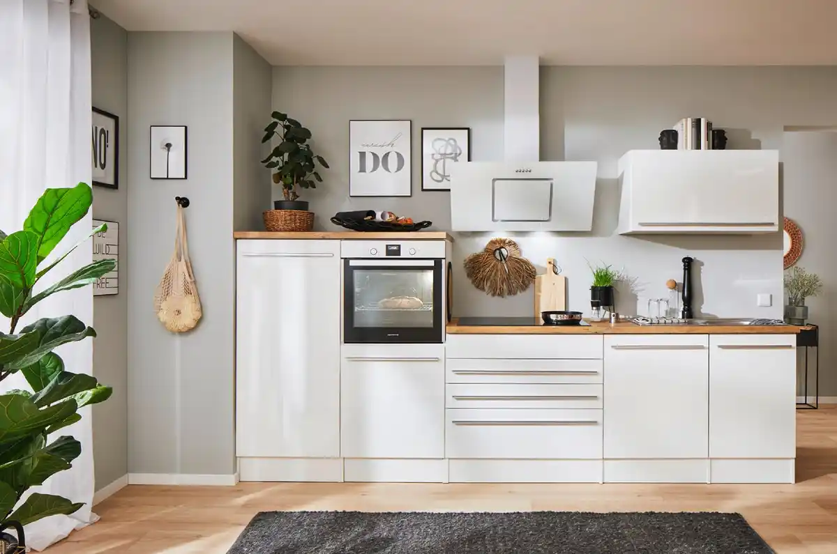 Bild 1 von Küchenblock Gabriel ohne Geräte ca. 320 cm Weiß, Weiß, Weiß Hochglanz