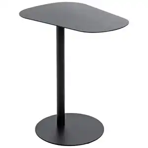 Beistelltisch, Schwarz, Metall, organisch, Säule, rund, Bodenplatte, 38x60x53 cm, Wohnzimmer, Wohnzimmertische, Beistelltische, Beistelltische Metall