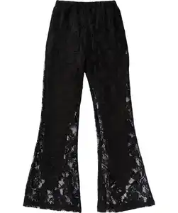 Bootcut-Leggings aus Spitze, schwarz