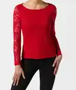 Bild 1 von Langarmshirt mit Spitze, rot