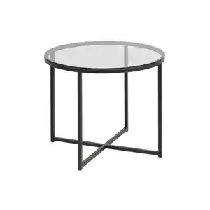 Mid.you Beistelltisch, Schwarz, Metall, Glas, rund, eckig, 55x45x55 cm, Wohnzimmer, Wohnzimmertische, Beistelltische, Beistelltische Metall