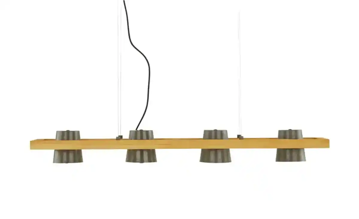 Bild 2 von Trio Pendelleuchte, 4-flammig, Nickel antik mit Pinienholz Bell