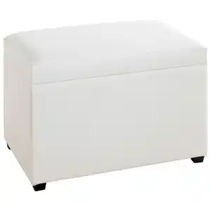 Truhenbank, Weiß, Textil, 58x42x39 cm, Esszimmer, Bänke, Sitzbänke