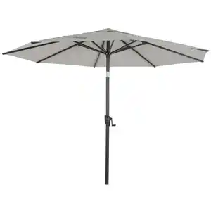 Siena Garden Sonnenschirm, Anthrazit, Hellgrau, Textil, 300x300 cm, Knickgelenk, stabile Strebegelenke, UV-beständig, wetterbeständig, Sonnen- & Sichtschutz, Sonnenschirme, Sonnenschirme rund