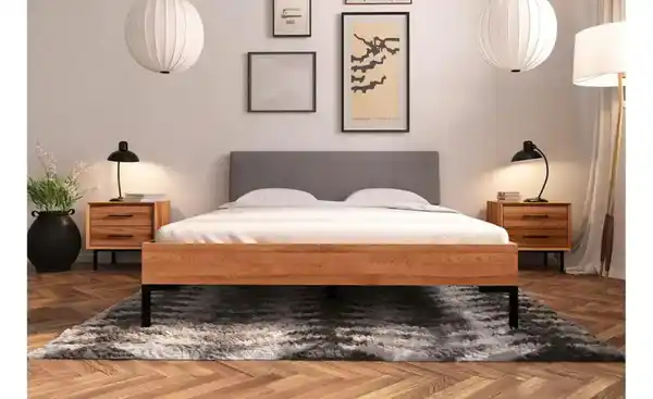 Bild 3 von Massivholzbett mit gepolstertem Kopfteil Clara