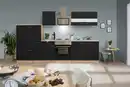 Bild 1 von Küchenblock Merle mit Geräten ca. 300 cm Schwarz, Schwarz