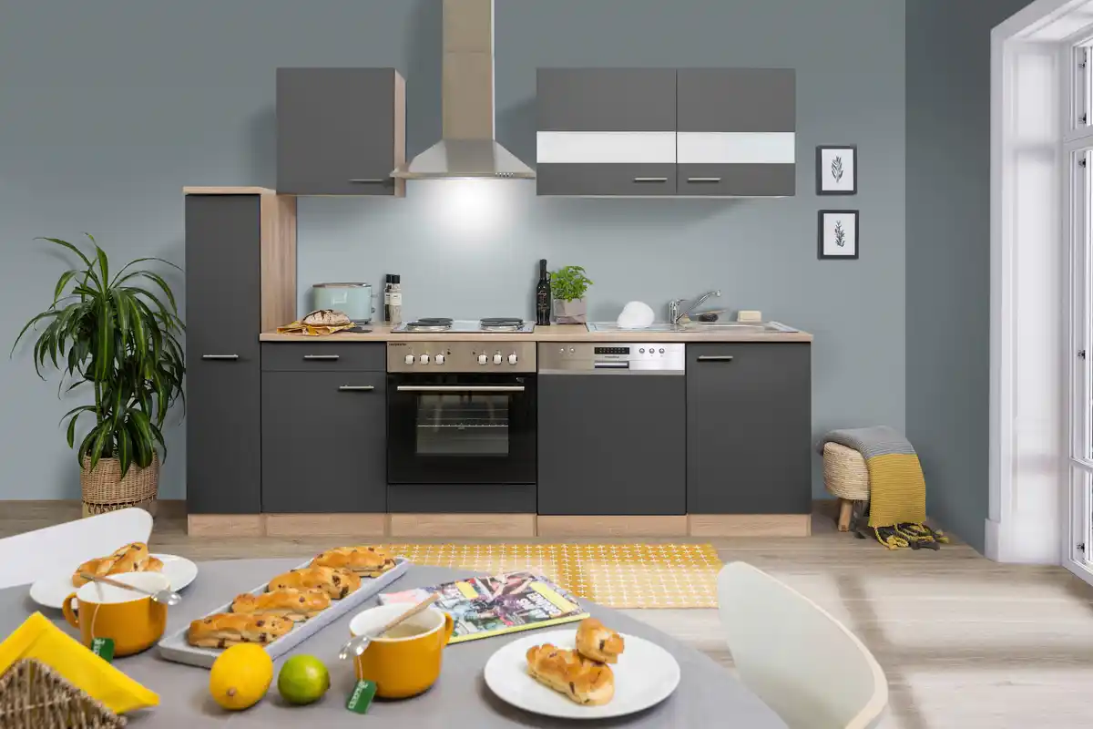 Bild 1 von Küchenblock Merle mit Geräten ca. 250 cm Grau, Grau
