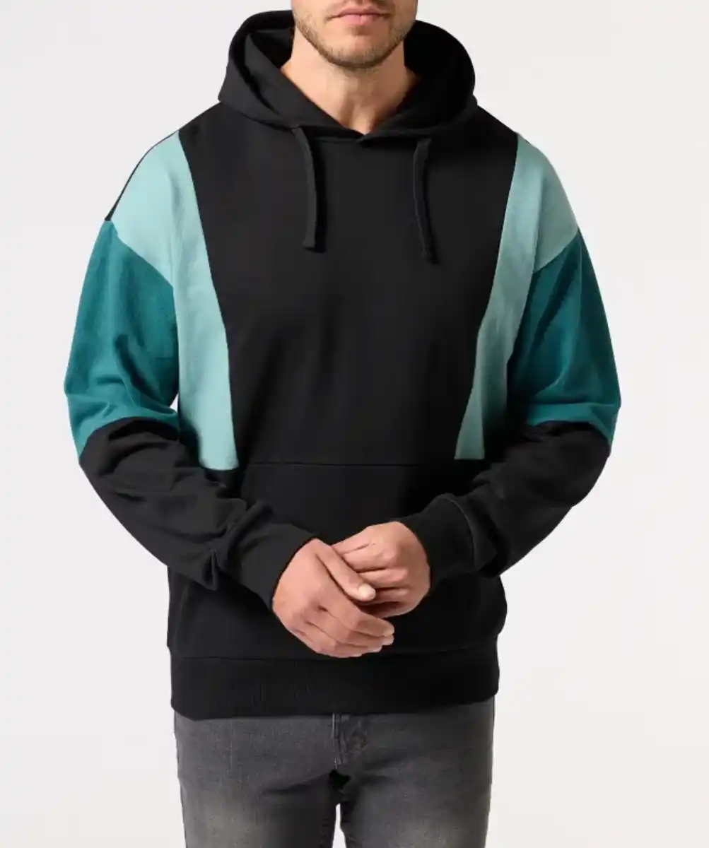 Bild 1 von Sweatshirt mit Kontrasteinsätzen, schwarz