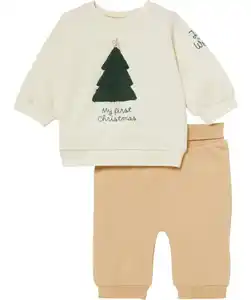 Newborn Sweatshirt + Hose Weihnachten, Beige