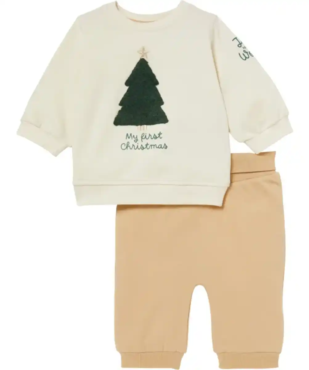 Bild 1 von Newborn Sweatshirt + Hose Weihnachten, Beige