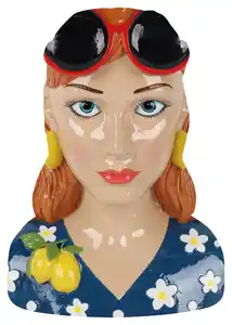 Vase Zene Multicolor, Schwarz, Dunkelblau, Hellrot, Hellgelb, Hellbraun