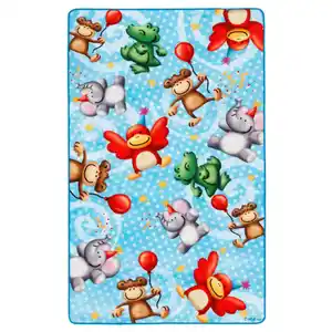 Ben'n'jen Kinderteppich Lovely Kids, Mehrfarbig, Hellblau, Textil, Tier, rechteckig, 67x125 cm, Oeko-Tex® Standard 100, für Fußbodenheizung geeignet, rutschfest, Teppiche & Böden, Teppiche, Teppi