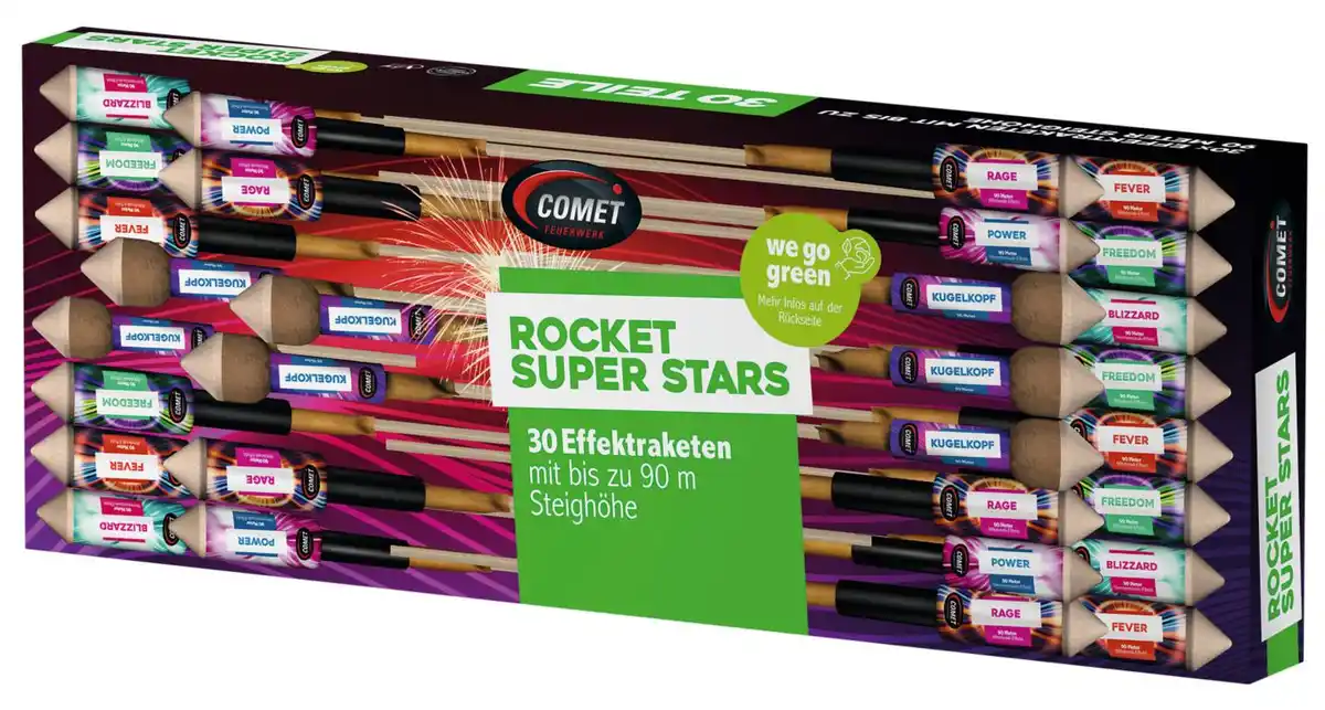 Bild 1 von COMET Mega-Raketen-Sortiment »Rocket Super Stars«, 30-teilig