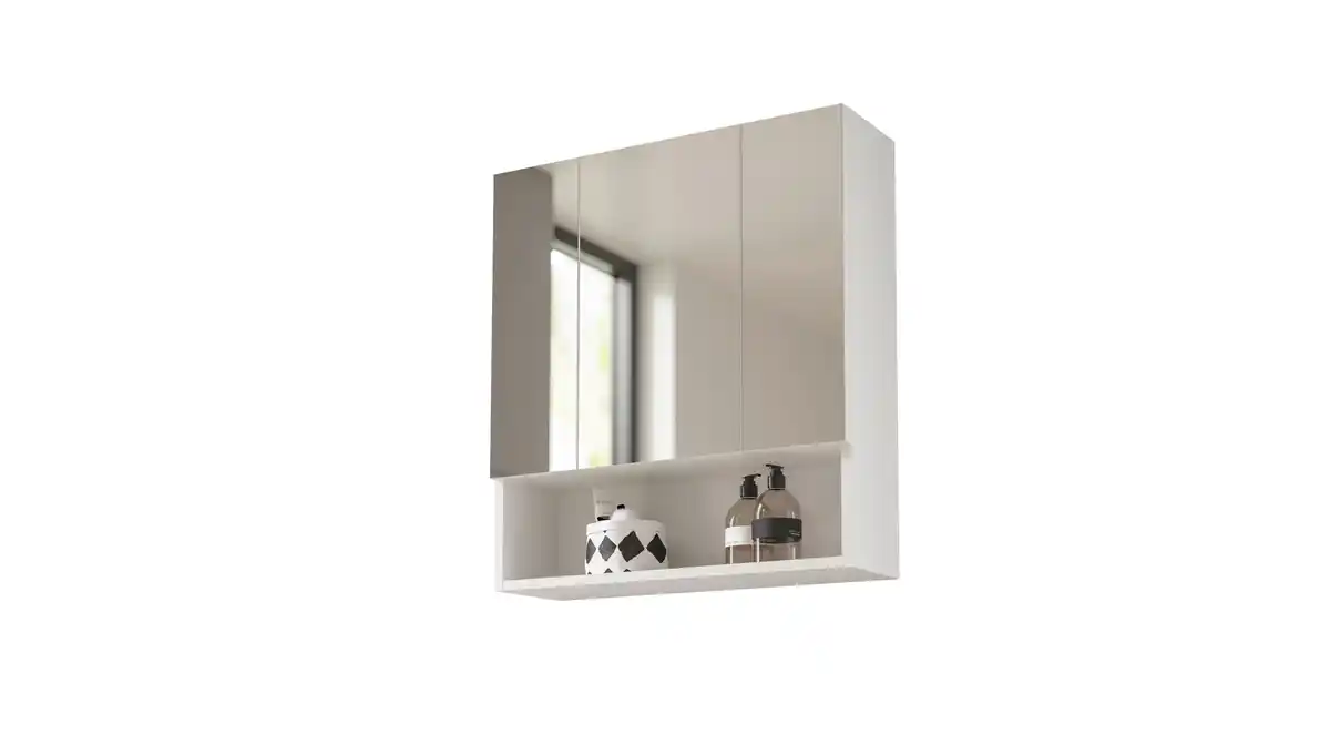 Bild 1 von Spiegelschrank weiß hochglanz 65 cm - MANDY