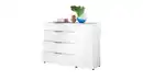 Bild 1 von Kommode 4 Schubladen - weiß - Glasfront - 135 cm - SANTORIN