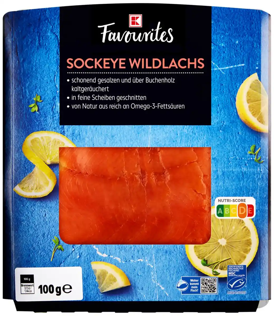 Bild 1 von K-FAVOURITES Sockeye-Wildlachs, 100-g-Packg.