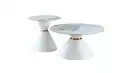 Bild 1 von Couchtisch 2er-Set Marmoroptik weiß hochglanz - 80 cm - 60 cm - BASILA