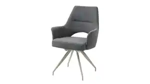 Armlehnstuhl anthrazit Drehstuhl Webstoff - MAILA