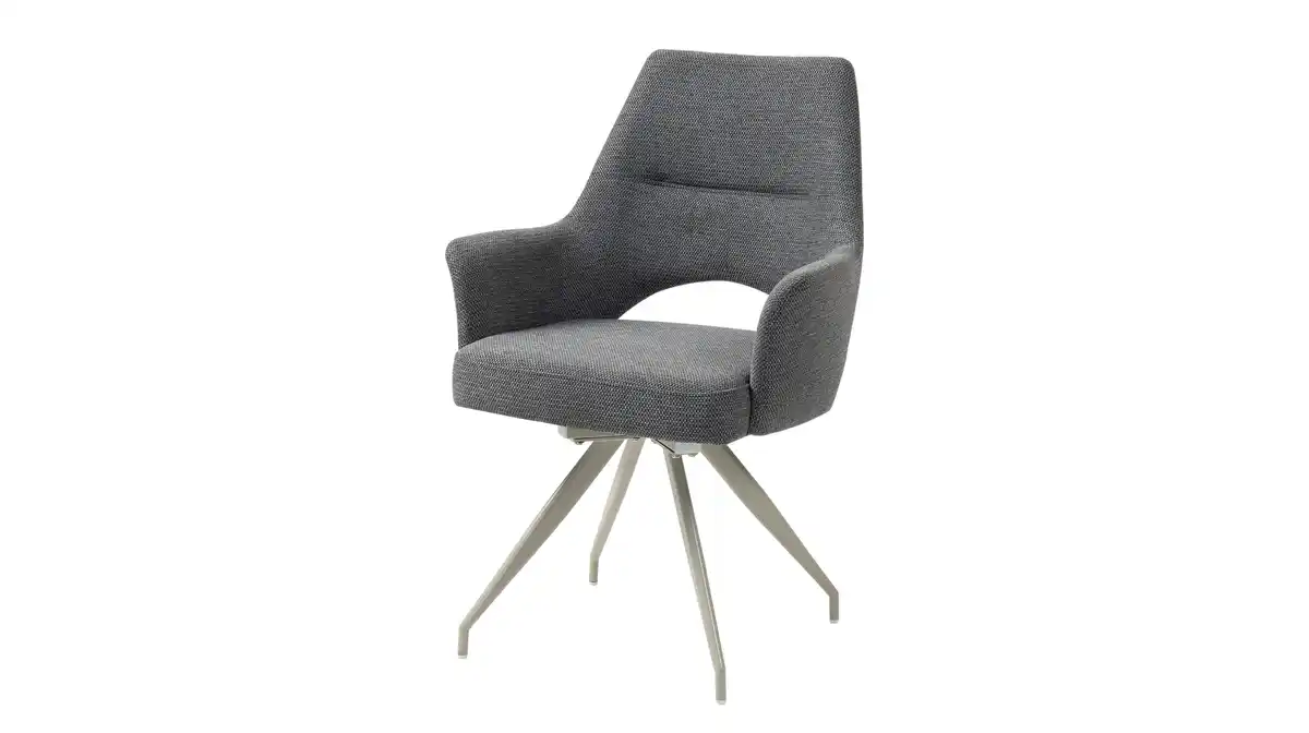 Bild 1 von Armlehnstuhl anthrazit Drehstuhl Webstoff - MAILA