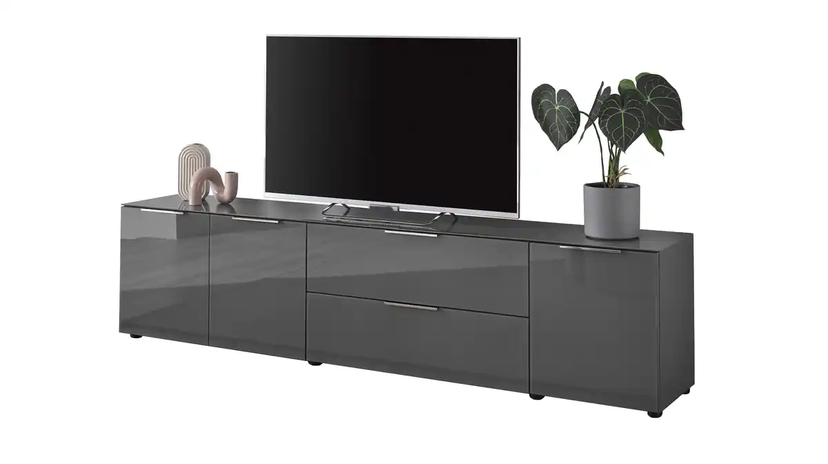Bild 1 von TV-Lowboard anthrazit - Glasfront - 226 cm - SANTORIN