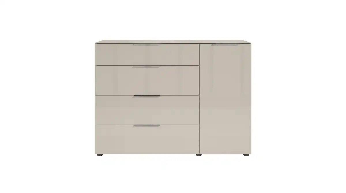 Bild 1 von Kommode 4 Schubladen - beige - Glasfront - 135 cm - SANTORIN