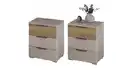 Bild 1 von Nachttisch Paar beige Eiche 40 x 40 cm 3 Schubladen - rauch - SAJO